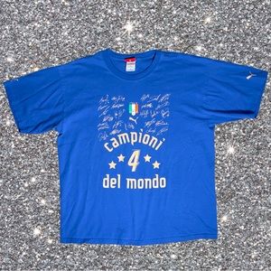 Puma Italia, Campioni Del Mondo Mens Graphic tee, Blue, XL